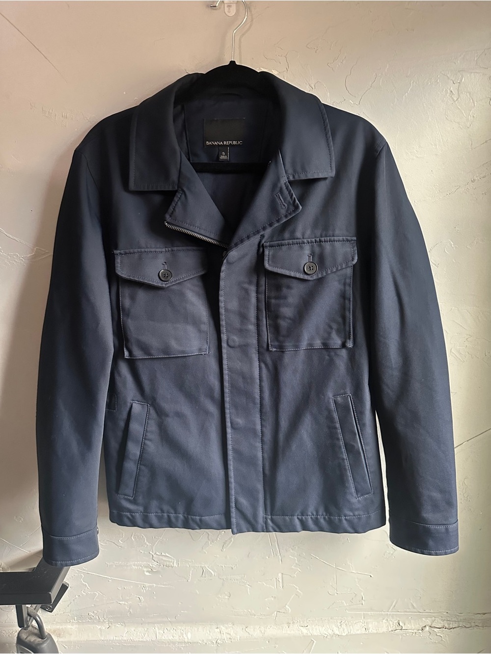 Banana Republic Men's Navy Utility Field Jacket Cotton Military Workwear Small